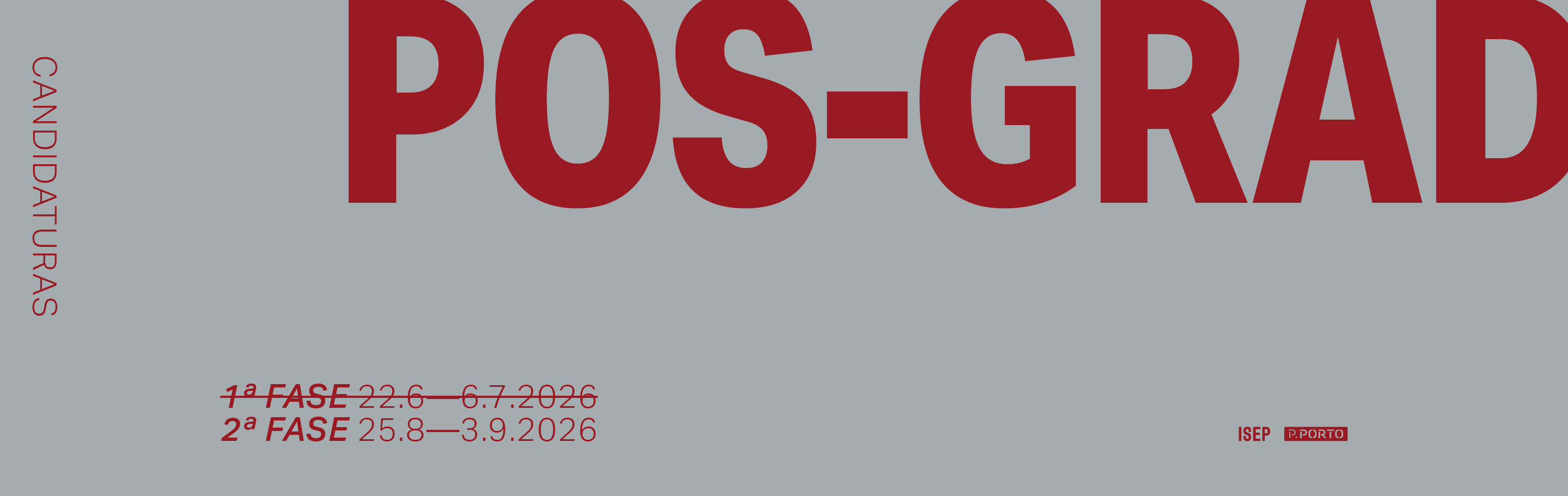 2.ª Fase Candidaturas Cursos de Pós-Graduação ISEP