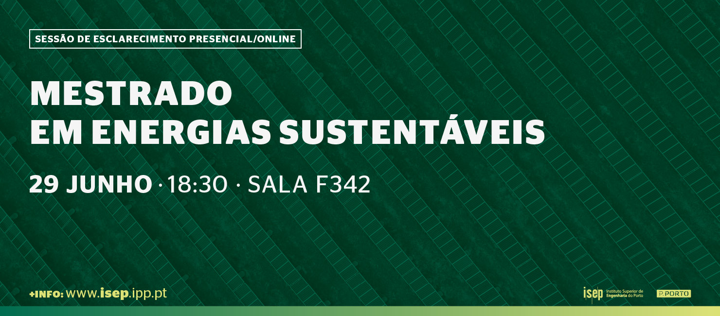 Candidaturas abertas para Mestrado em Energias Sustentáveis