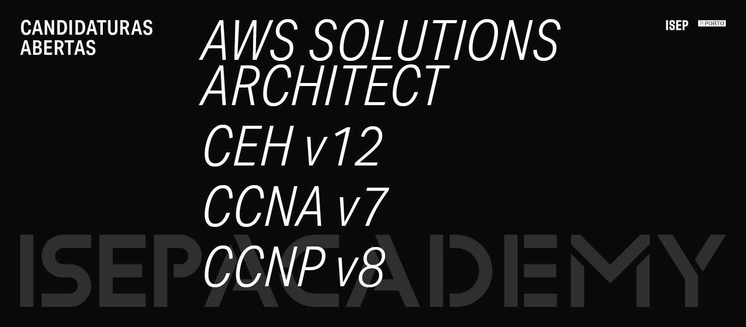 Abertas Inscrições Cursos ISEP ACADEMY 