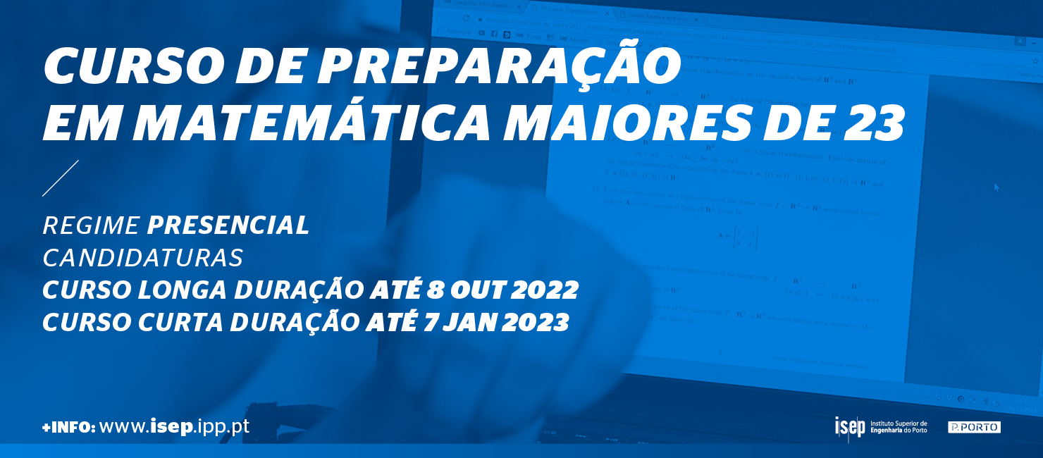 Curso de Preparação em Matemática para Maiores de 23