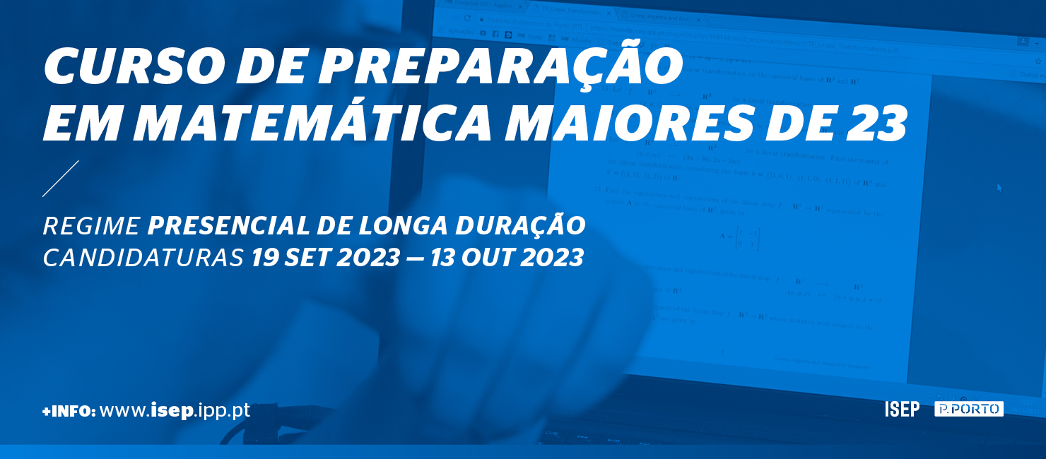 Abertas Candidaturas Curso Preparação Matemática Maiores 23