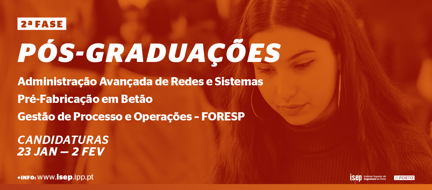 Candidaturas 2.ª Fase: Cursos de Pós-Graduação