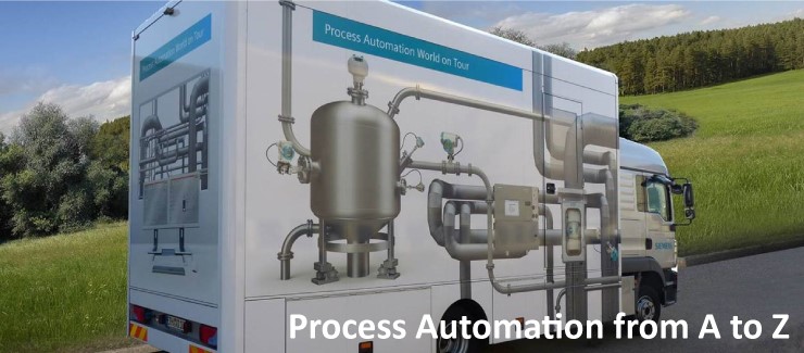 Visita de camião de instrumentação da SIEMENS